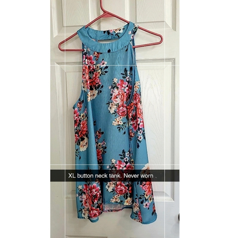 Womens tank blouse flowers